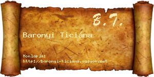 Baronyi Ticiána névjegykártya