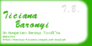 ticiana baronyi business card
